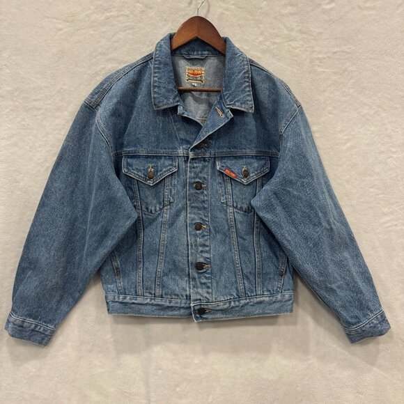 Vintage Big John Made InJapan Denim Jean Jacket S Western Motorcycle Bleached - Picture 1 of 10